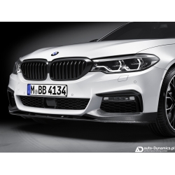 Listwy Akcenty Zderzaka Przedniego BMW 5 [G30 G31] - BMW M Performance [Zestaw | Tuning | Czarny Połysk | Komplet]