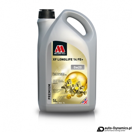 Samochodowy Olej Silnikowy 14 FE+ 0W20 XF LONGLIFE - Millers Oils [Premium | Wydajny | 1L 5L 25L 199L | Certyfikat | Oryginalny]